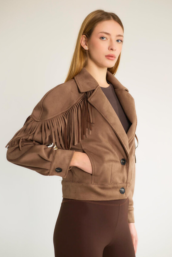  SAÇAKLI KISA MONT - DUMAN - 3