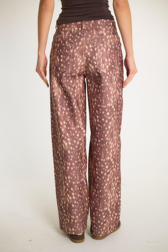 BAMBİ DESENLİ PANTOLON -  KAHVE - 5