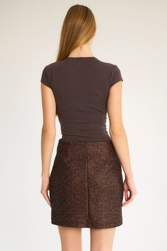  BAMBİ DESENLİ KISA ETEK - KAHVE - 3